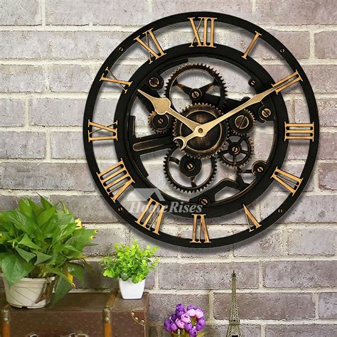 large mechanical wall clock.